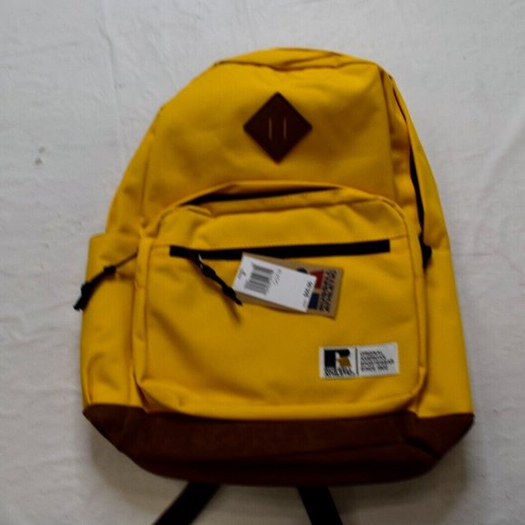 Russell Athletic Mens Womens Yellow Legacy 18" Backpack New With Tags - Picture 3 of 10